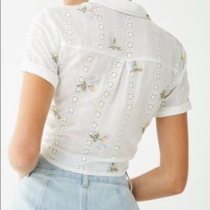 NWT floral embroidered shirt